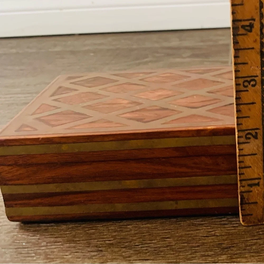 vintage wooden box with metal file